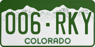 CO license plate 006RKY