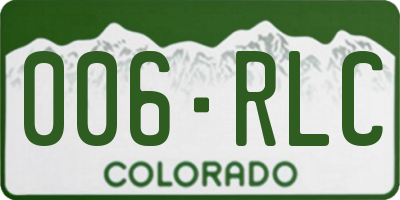 CO license plate 006RLC
