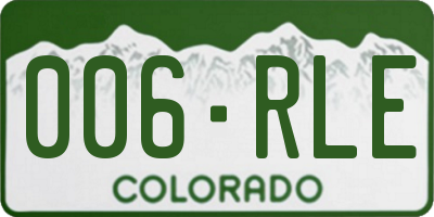CO license plate 006RLE