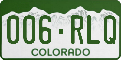CO license plate 006RLQ
