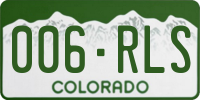 CO license plate 006RLS