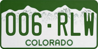 CO license plate 006RLW