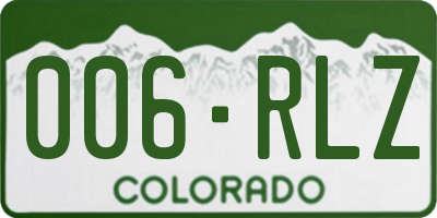 CO license plate 006RLZ