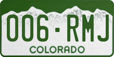 CO license plate 006RMJ
