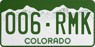 CO license plate 006RMK