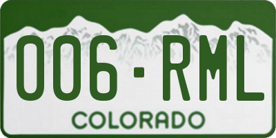 CO license plate 006RML