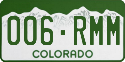 CO license plate 006RMM