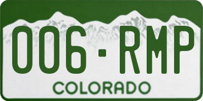 CO license plate 006RMP