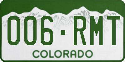 CO license plate 006RMT