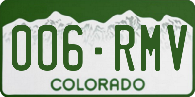 CO license plate 006RMV