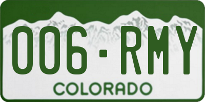 CO license plate 006RMY