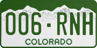 CO license plate 006RNH