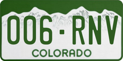 CO license plate 006RNV