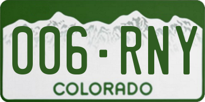CO license plate 006RNY