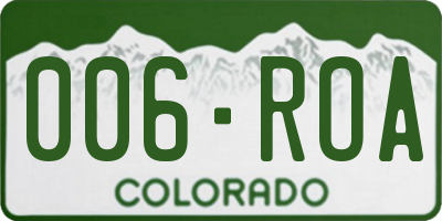CO license plate 006ROA