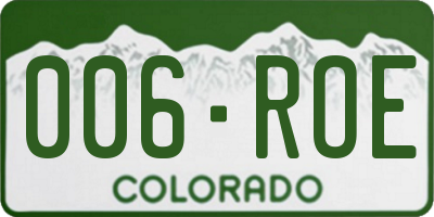 CO license plate 006ROE