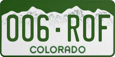CO license plate 006ROF