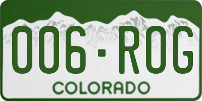 CO license plate 006ROG