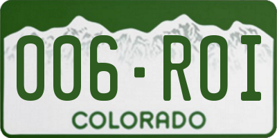 CO license plate 006ROI