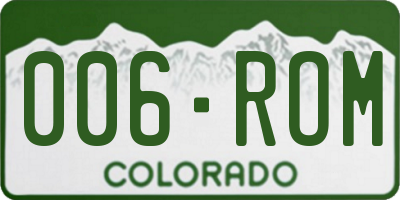 CO license plate 006ROM