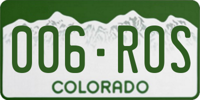 CO license plate 006ROS