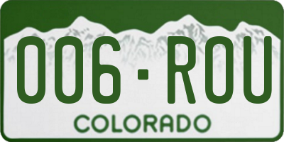 CO license plate 006ROU