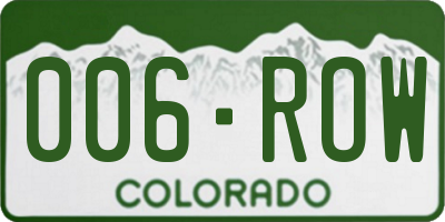 CO license plate 006ROW