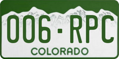 CO license plate 006RPC