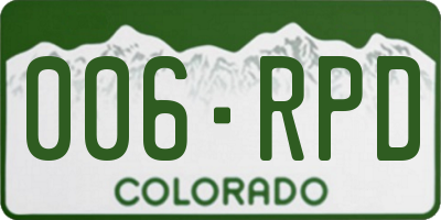 CO license plate 006RPD