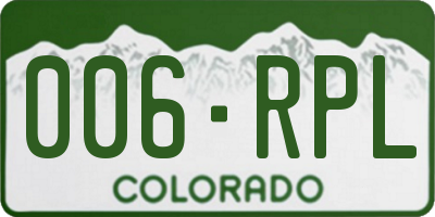 CO license plate 006RPL
