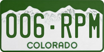 CO license plate 006RPM