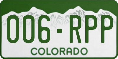 CO license plate 006RPP
