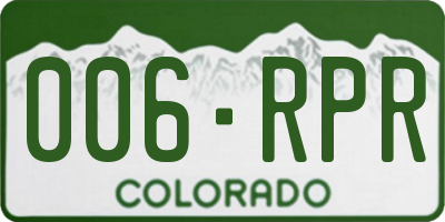 CO license plate 006RPR