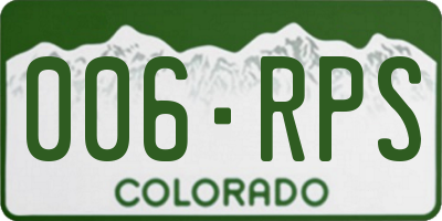 CO license plate 006RPS