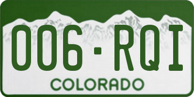 CO license plate 006RQI