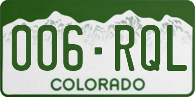 CO license plate 006RQL