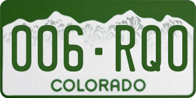 CO license plate 006RQO