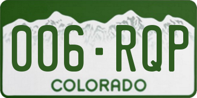 CO license plate 006RQP