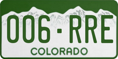 CO license plate 006RRE