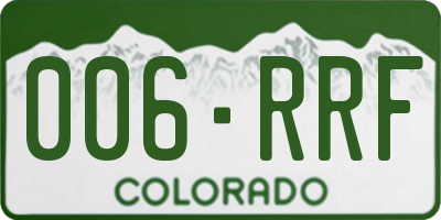 CO license plate 006RRF