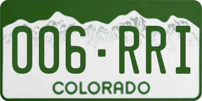 CO license plate 006RRI