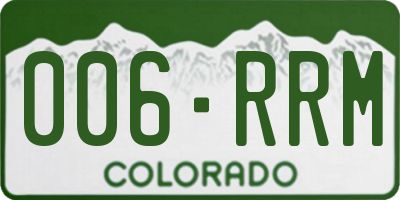 CO license plate 006RRM