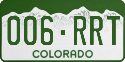 CO license plate 006RRT
