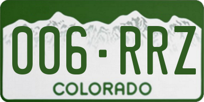 CO license plate 006RRZ