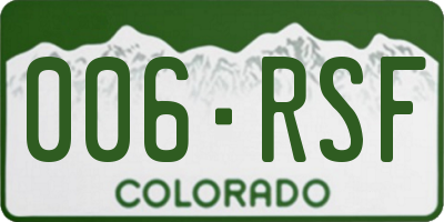 CO license plate 006RSF