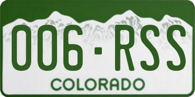 CO license plate 006RSS