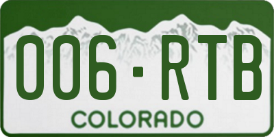 CO license plate 006RTB
