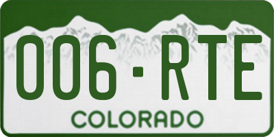 CO license plate 006RTE