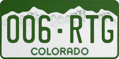 CO license plate 006RTG