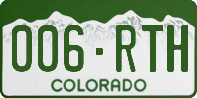 CO license plate 006RTH